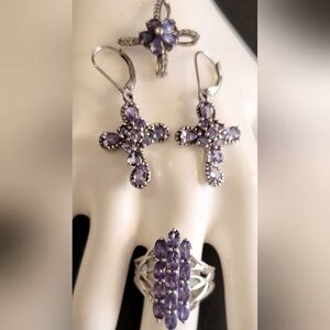 Tanzanite jewelry Set Of Ring, Earrings,pendant. From Shop Lc